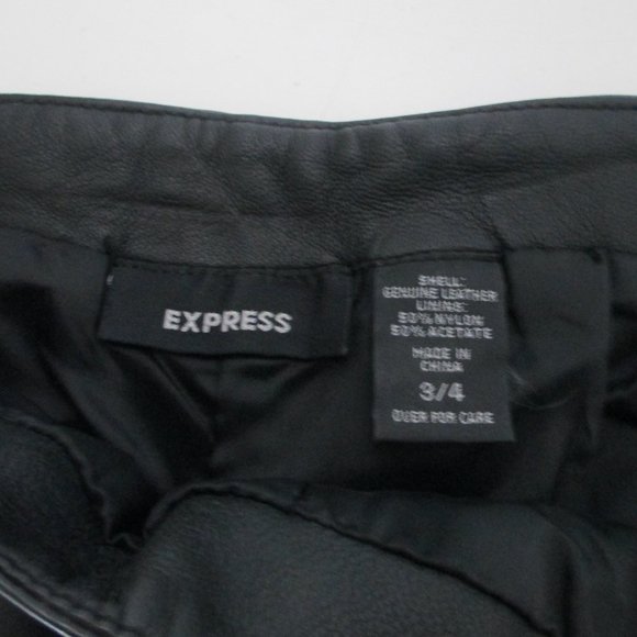 EXPRESS GENUINE LEATHER SIDE ZIP PANTS - Picture 3 of 7